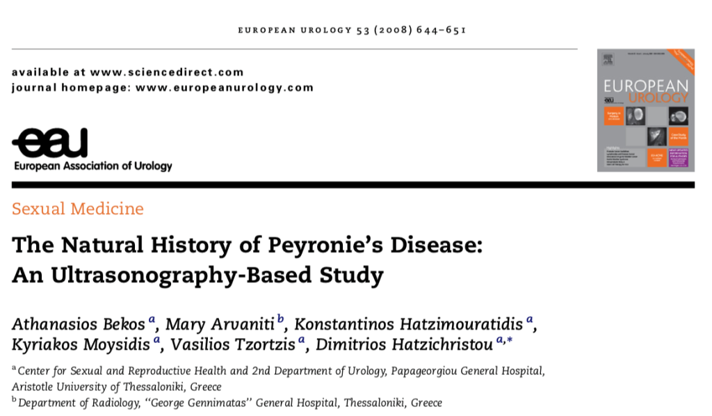 The Natural History of Peyronies Disease